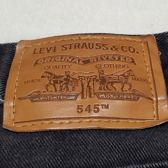 RARE Vintage Levi's 545 Orange Tab Black Raw Cut Stone Wash Loose Fit Jeans - Picture 11 of 14
